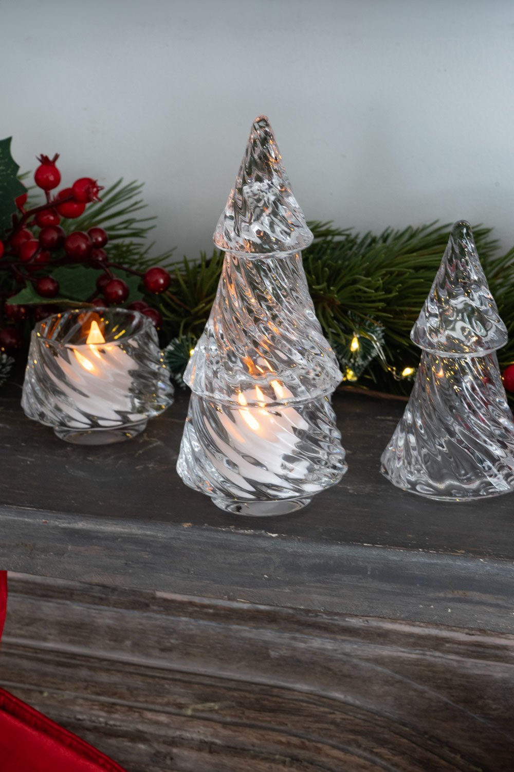 Portavelas Desmontable De Cristal Con Diseño De Árbol Transparente Pequeño Cristina Oria