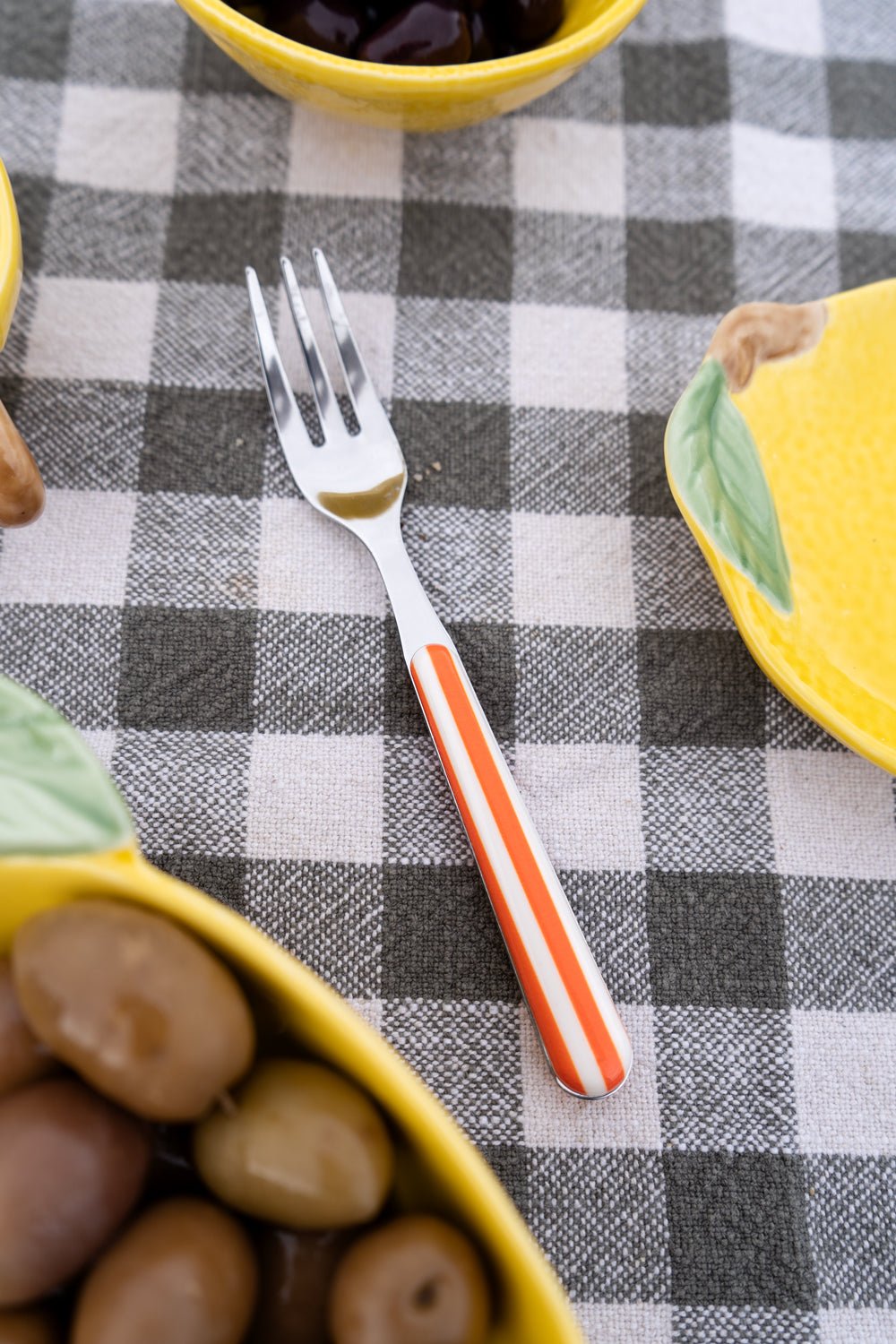 Tenedor Con Diseño De Rayas Naranjas Cristina Oria
