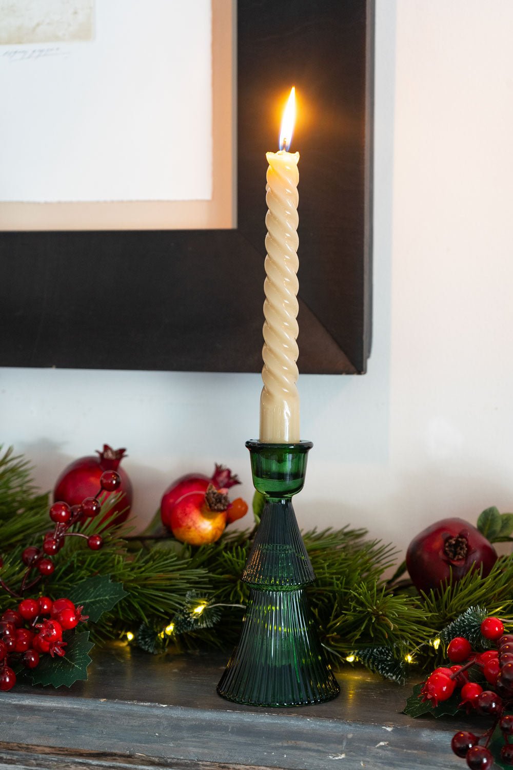 Candelabro Tallado De Cristal Con Diseño De Árbol Verde Pequeño Cristina Oria