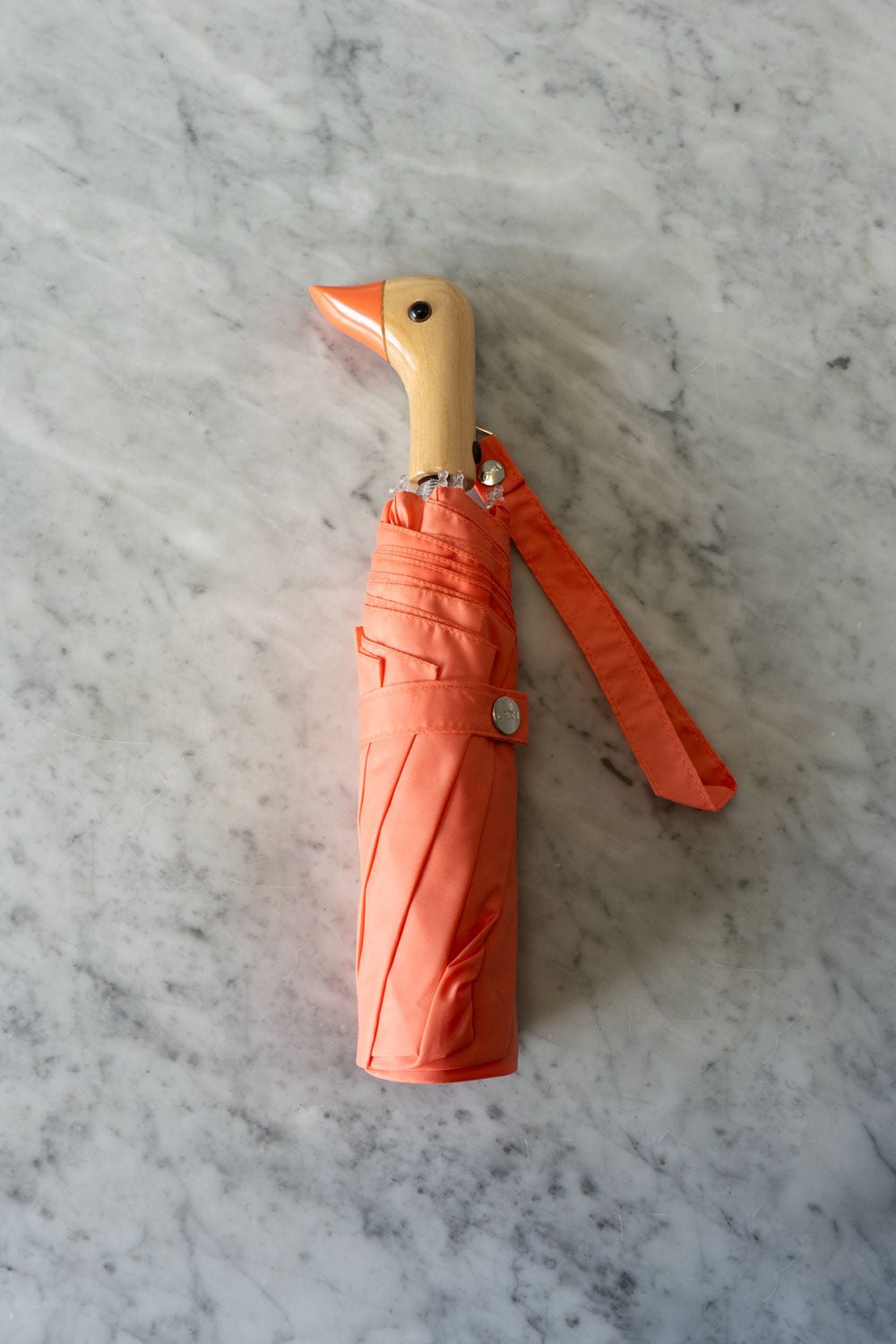 Paraguas Con Diseño Naranja Melocotón Y Mango Con Cabeza De Pato
