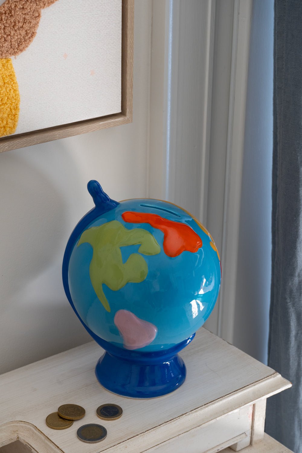 Hucha Diseño Globo Terráqueo Azul Cristina Oria