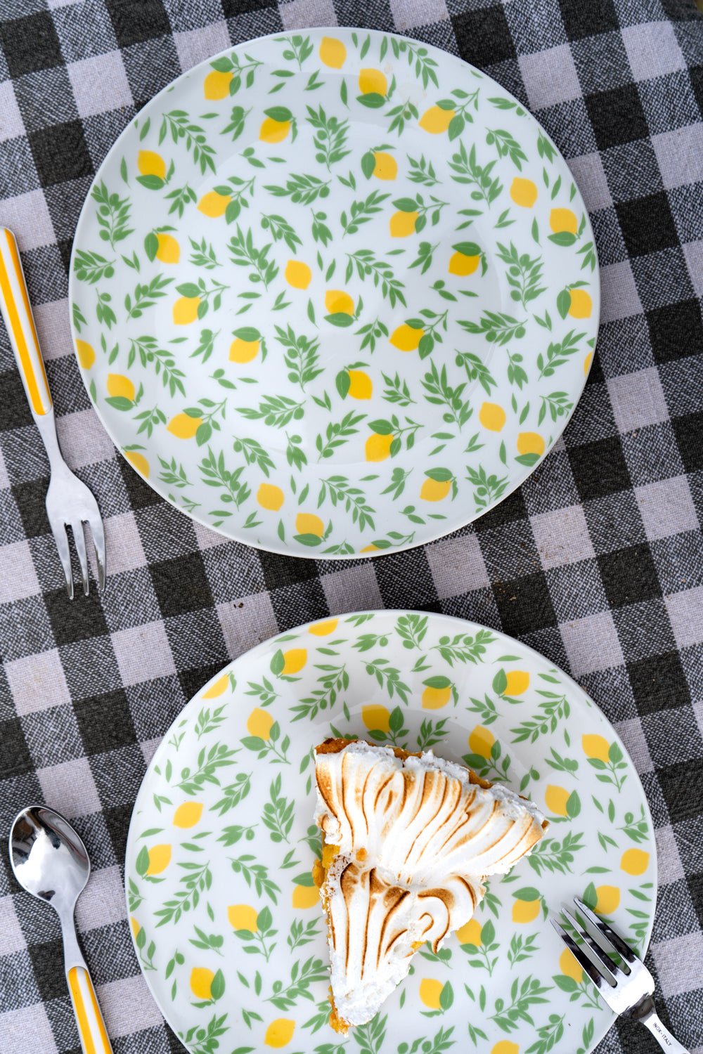 Plato De Postre De Porcelana Limones Cristina Oria