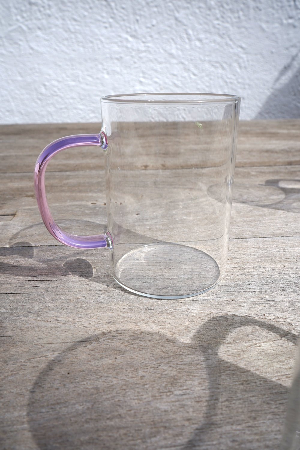 Taza De Cristal Con Asa De Colores
