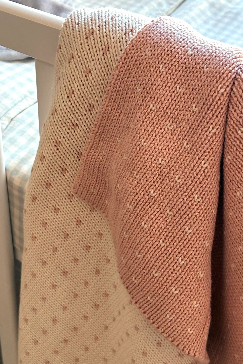 Detalle Manta Infantil De Algodón Reversible Rosa Cristina Oria