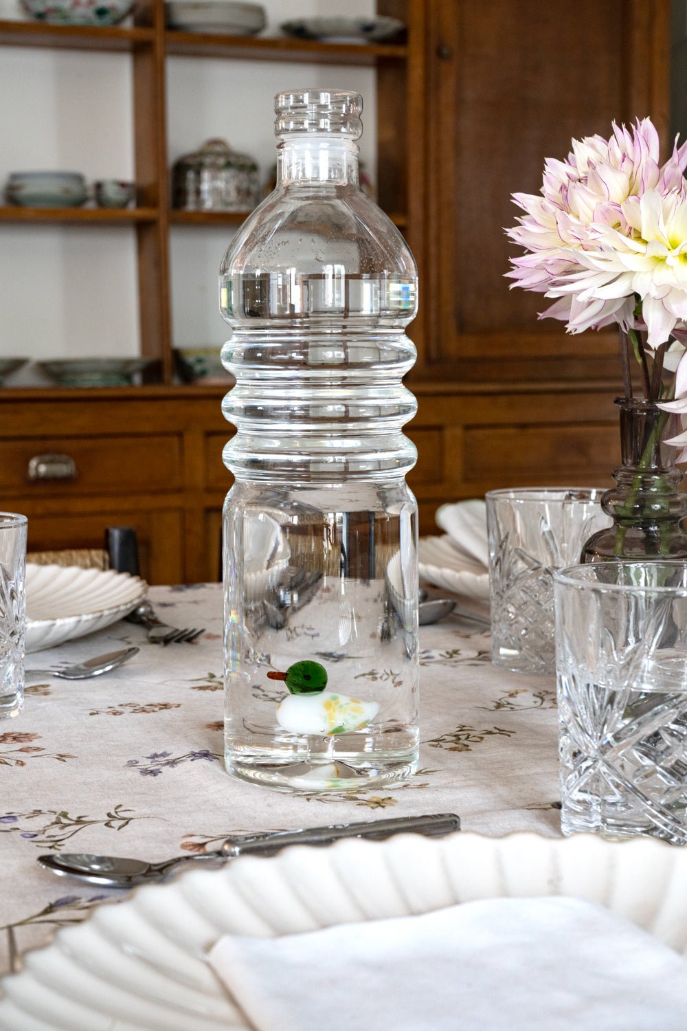 Botella De Cristal Con Figura Pato Cristina Oria