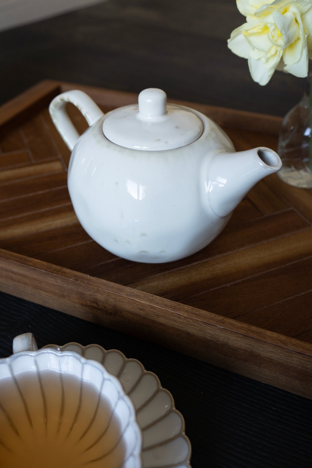 Tetera De Gres Blanca