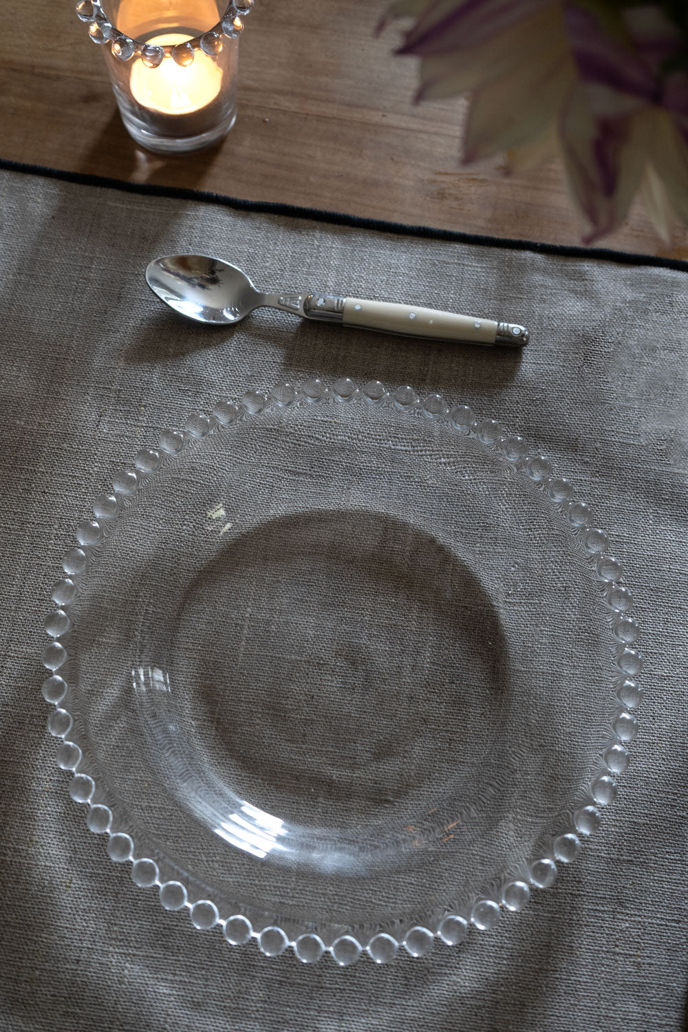 Plato De Postre Cristal Bolitas - Cristina Oria