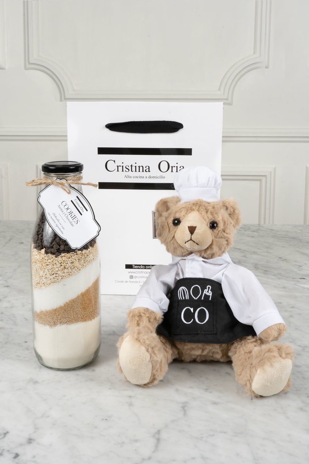 Bolsa Oso Chef Co & Botella Preparado De Cookies Cristina Oria