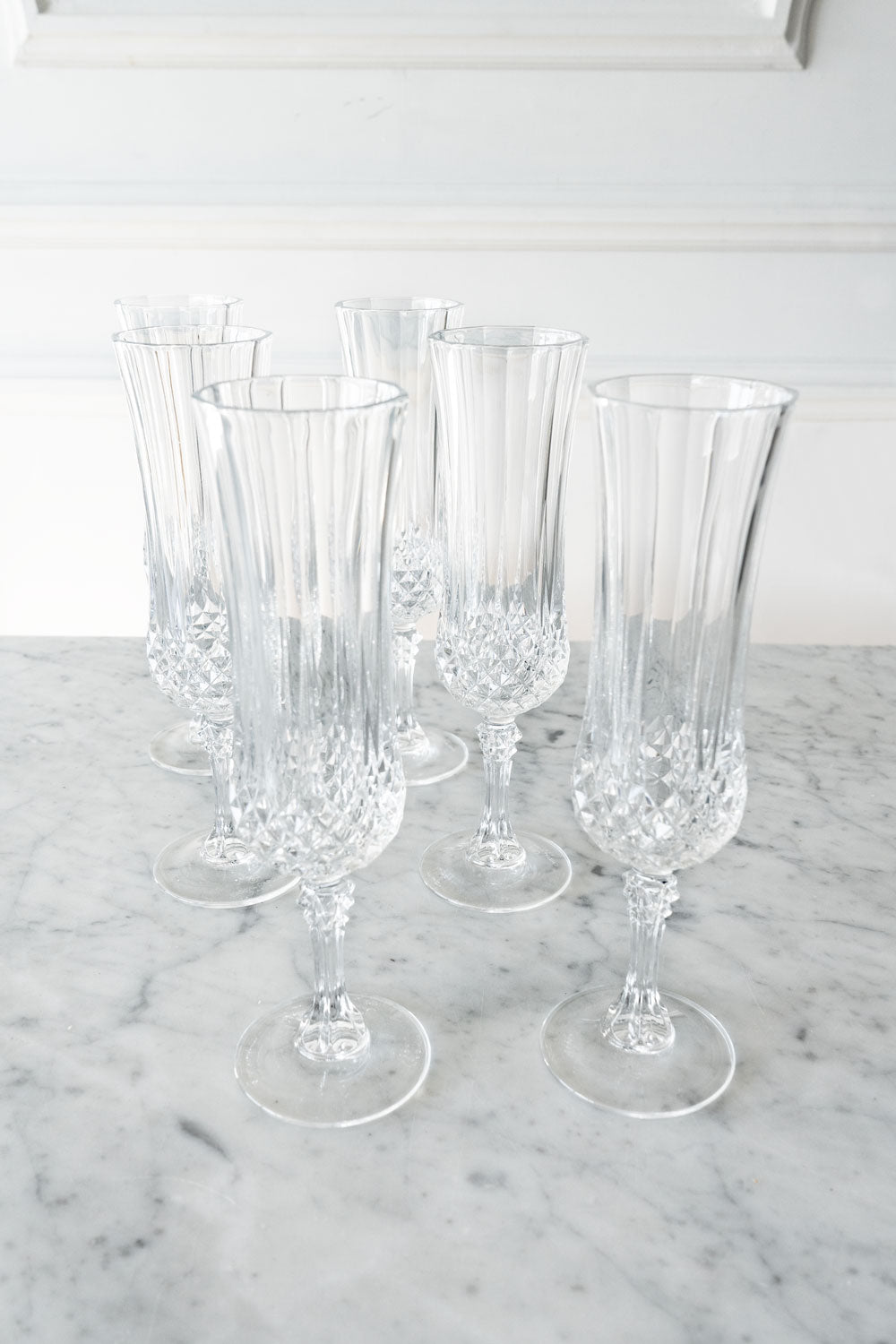 Set 6 Copas De Champagne Cristal D'Arques Longchamp Cristina Oria