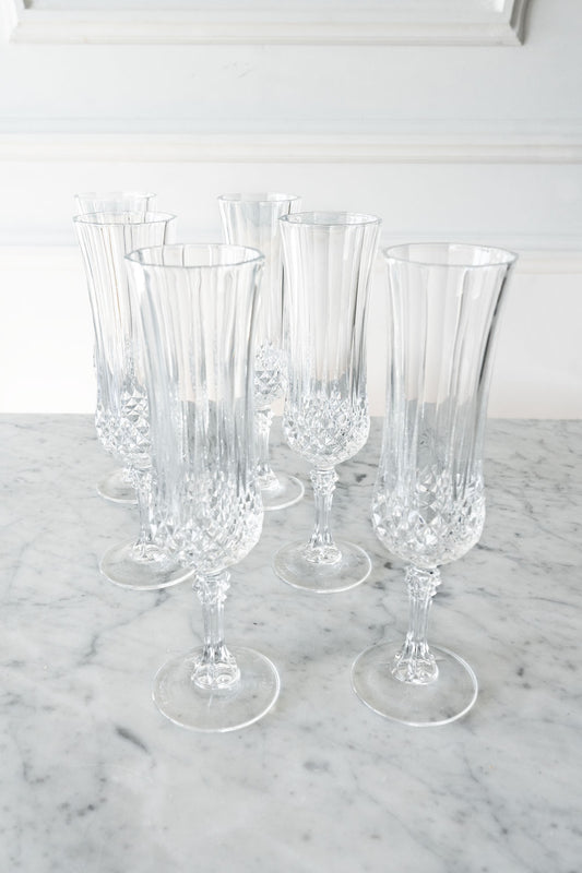 Set 6 Copas De Champagne Cristal D'Arques Longchamp Cristina Oria
