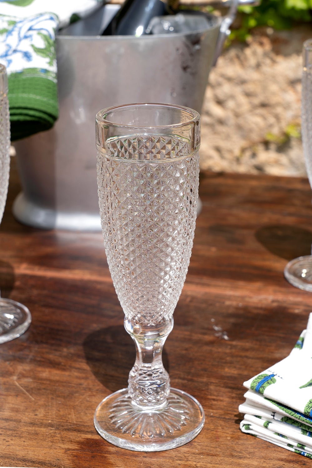 Detalle Copa Champagne Set 18 Piezas Cristalería Transparente Picos Cristina Oria