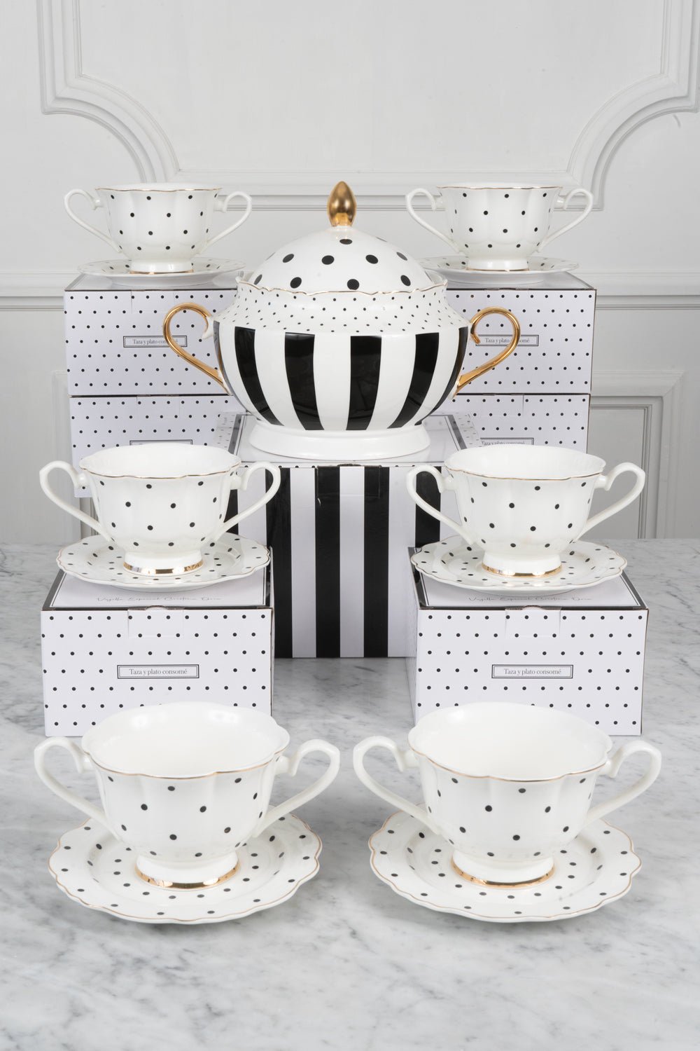 Vajilla Co Sopera & Tazas Consomé