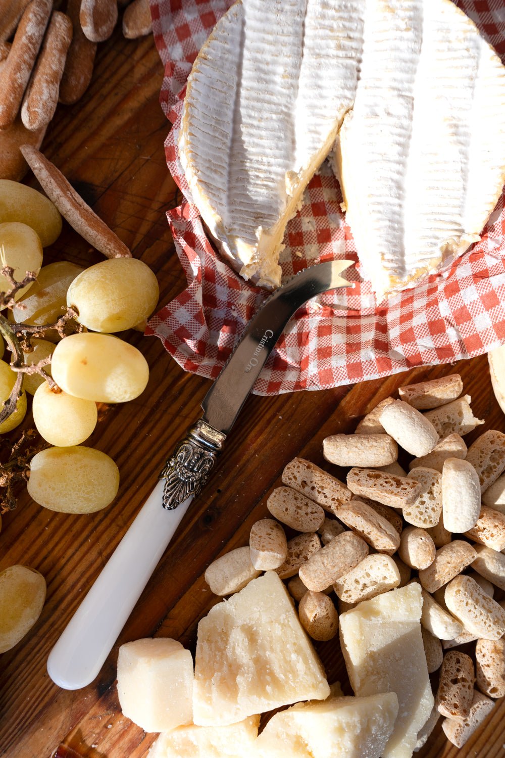 Detalle Cuchillo Cortar Set 4 Cuchillos De Queso Cubertería Amalfi Cristina Oria