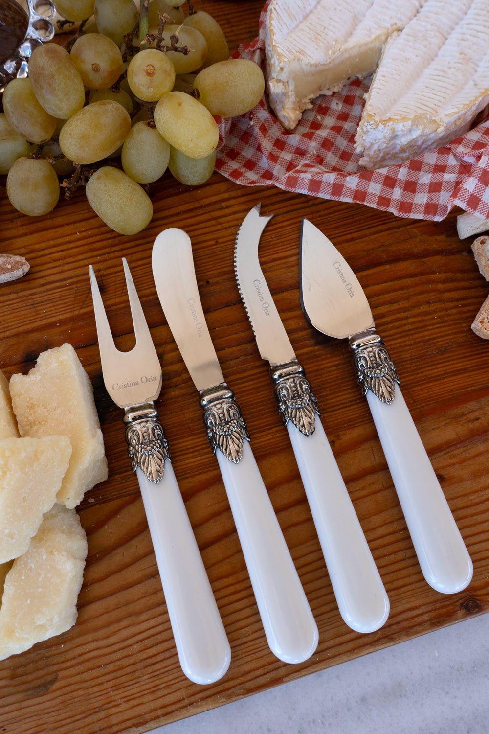 Detalle Cuchillos Set 4 Cuchillos De Queso Cubertería Amalfi Cristina Oria