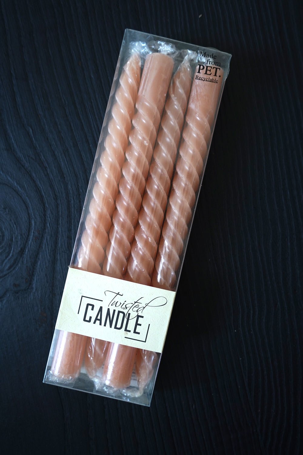 Detalle Velas Con Diseño Espiral Melocotón Cristina Oria