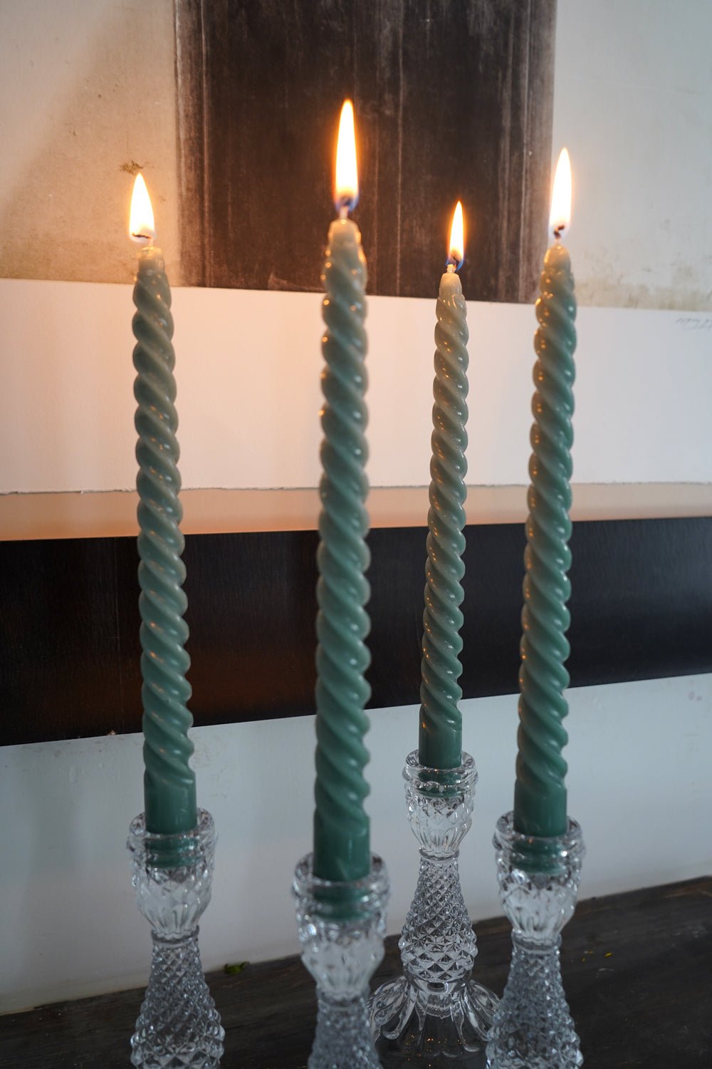 Velas Con Diseño En Espiral Verdes Cristina Oria