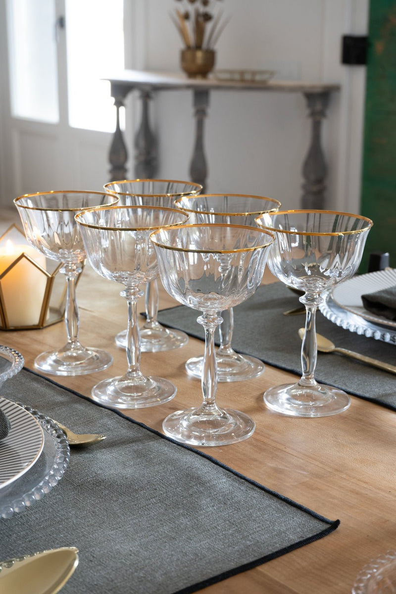 Set 6 Copas De Champagne Cristal Espiga – Cristina Oria