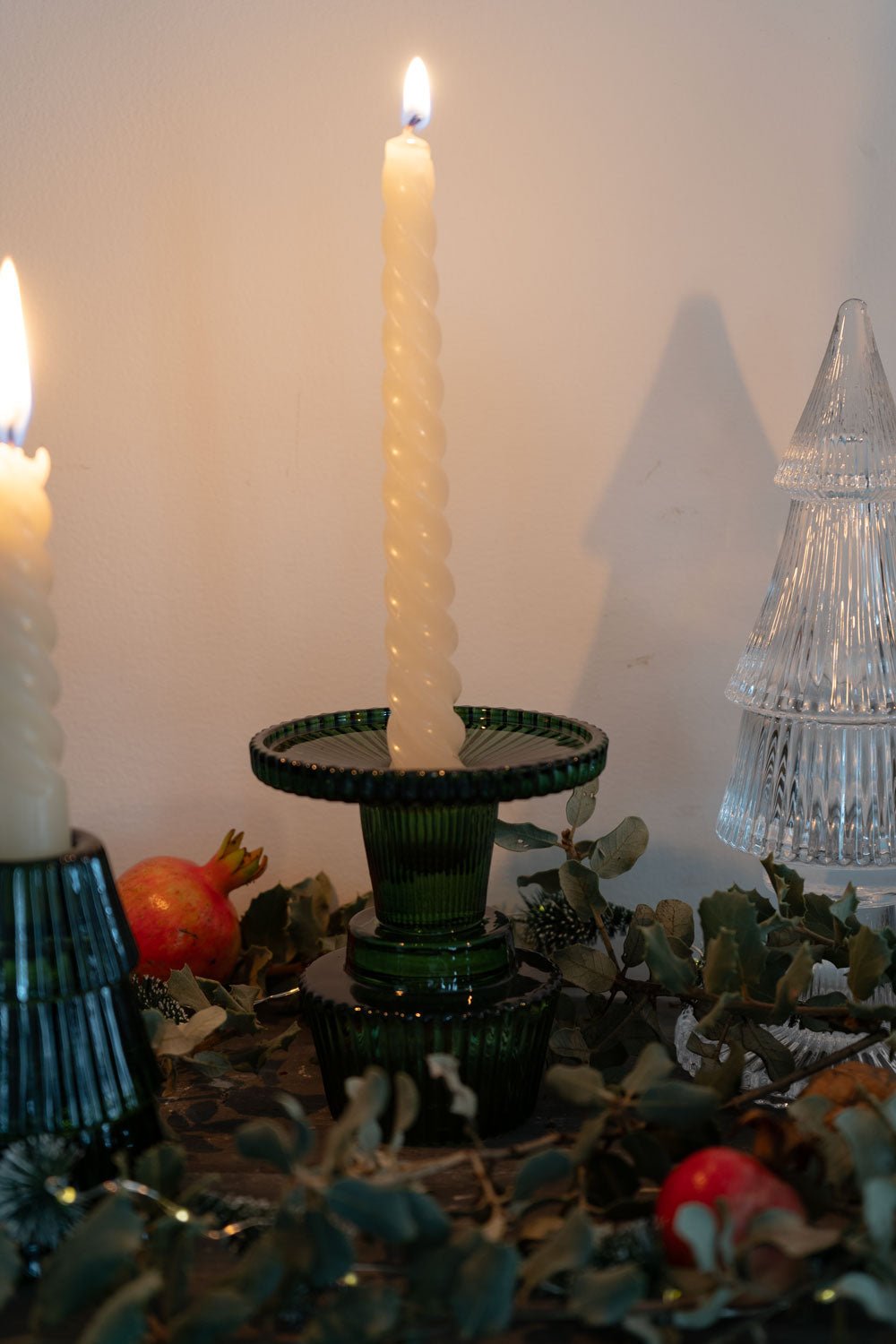 Portavelas De Cristal Con Tapa Con Diseño De Árbol Verde - Cristina Oria