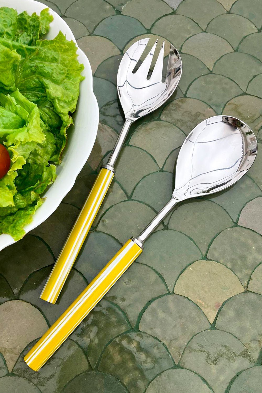 Set Cubiertos De Servir Con Mango De Resina De Colores - Cristina Oria
