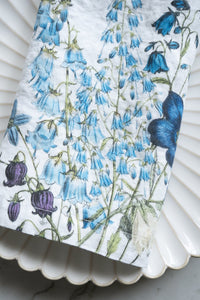 Set 6 Servilletas De Lino Con Diseño De Flores Azules - Cristina Oria