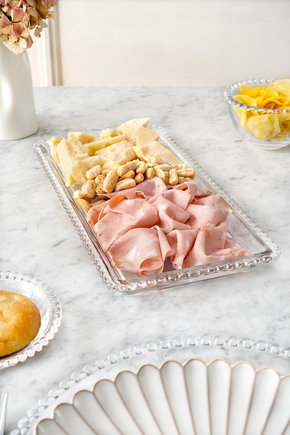 Bandeja Rectangular Cristal Bolitas Grande - Cristina Oria