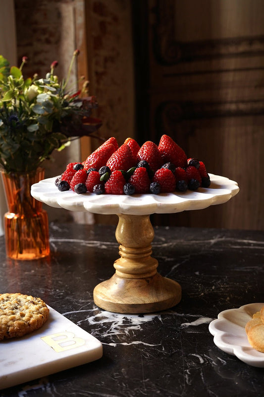 Base Tarta Flor Blanca Mármol 25 Cm Co - Cristina Oria