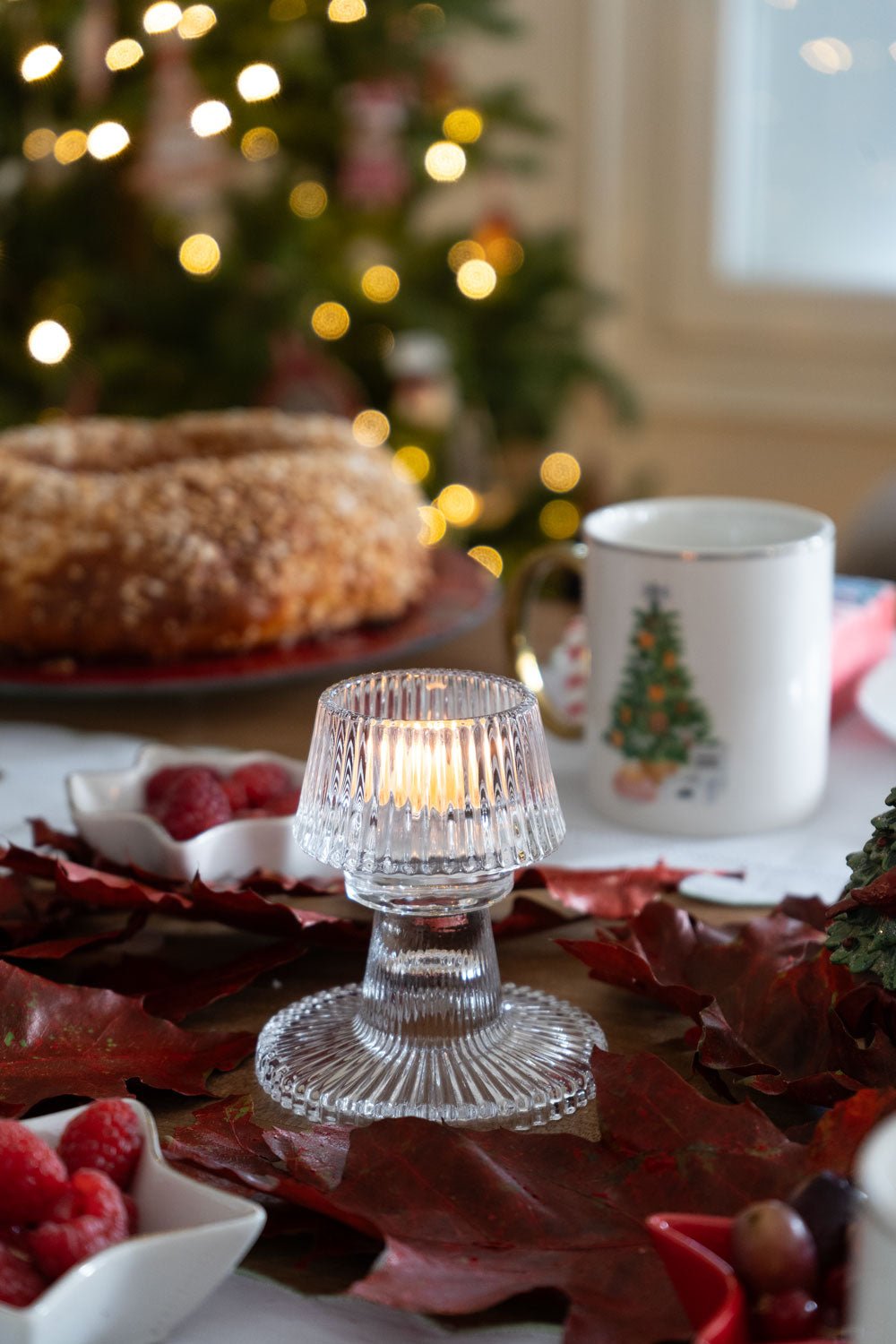 Portavelas De Cristal Con Tapa Con Diseño De Árbol Transparente - Cristina Oria