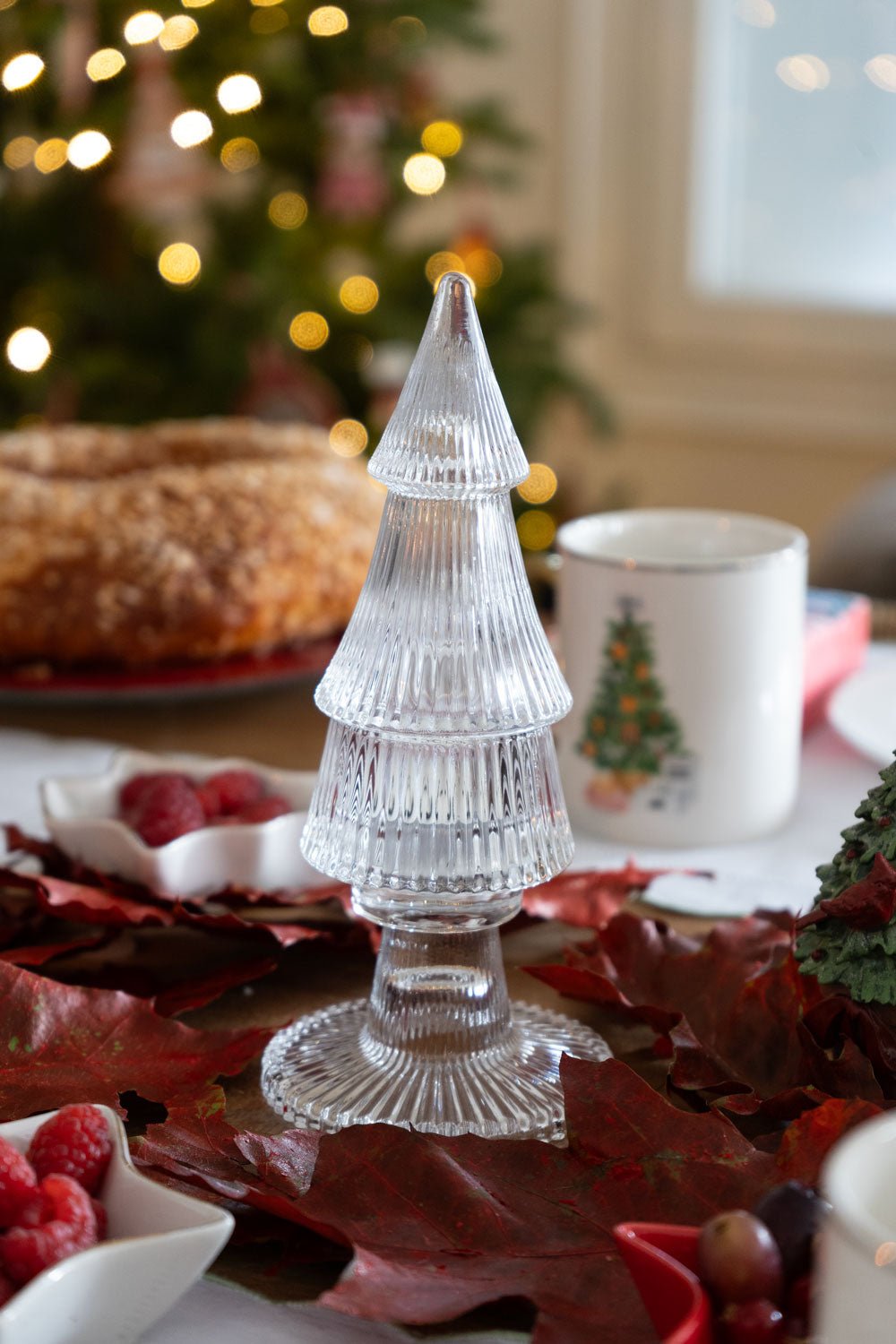 Portavelas De Cristal Con Tapa Con Diseño De Árbol Transparente - Cristina Oria