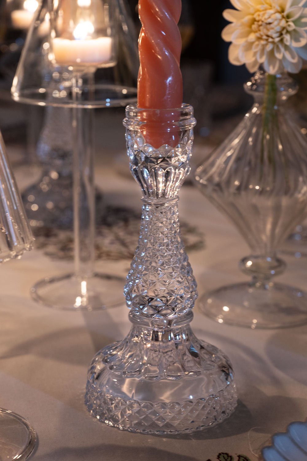 Candelabro De Cristal Con Diseño De Picos Transparente - Cristina Oria