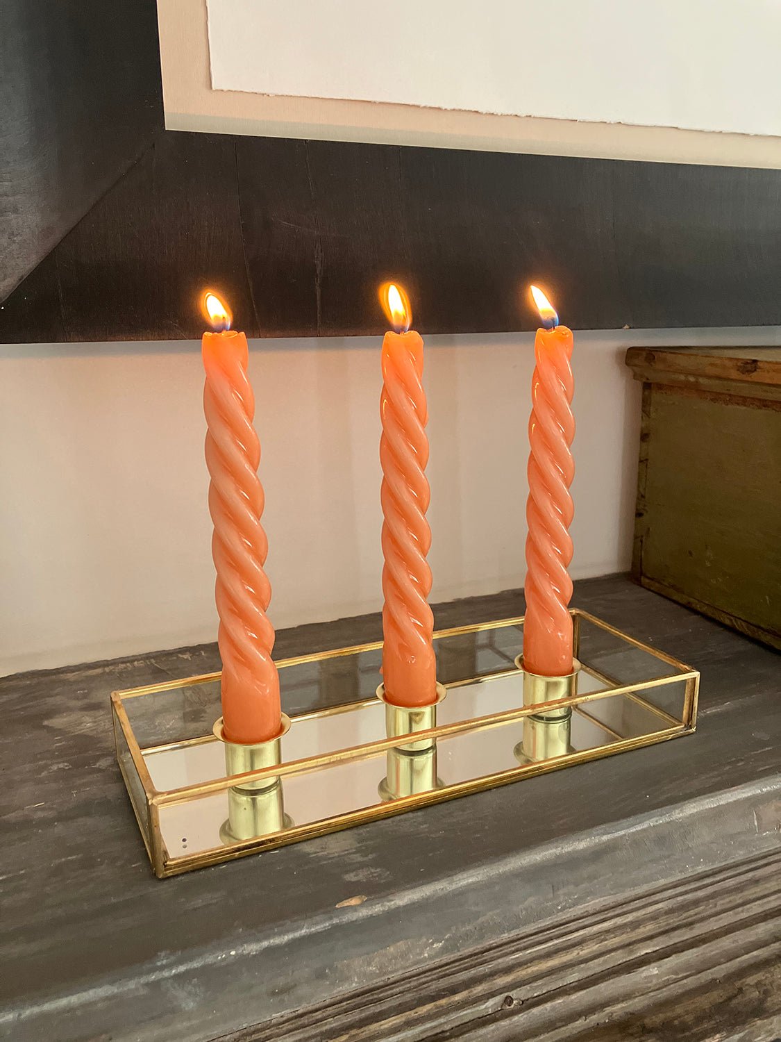 Candelabro De Cristal Con Detalles Dorados 3 Velas - Cristina Oria