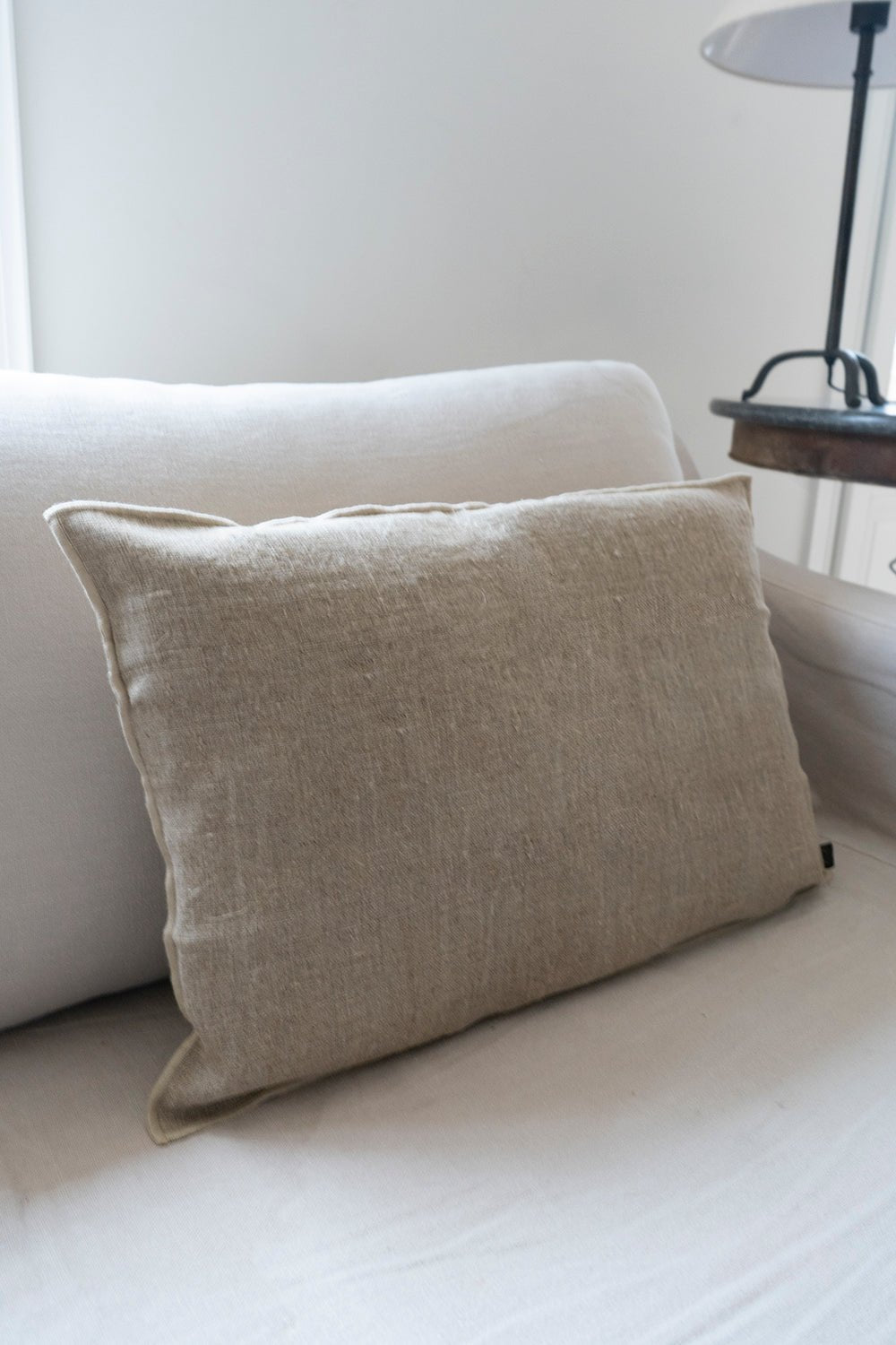 Cojín De Lino Beige Rectangular - Cristina Oria