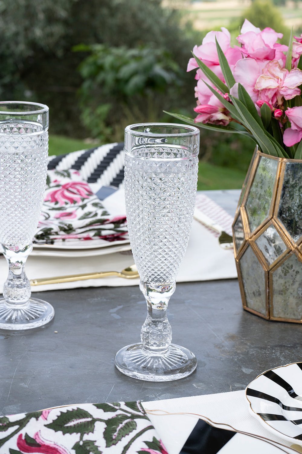 Set 6 Copas Cristal Champagne Transparente Picos - Cristina Oria