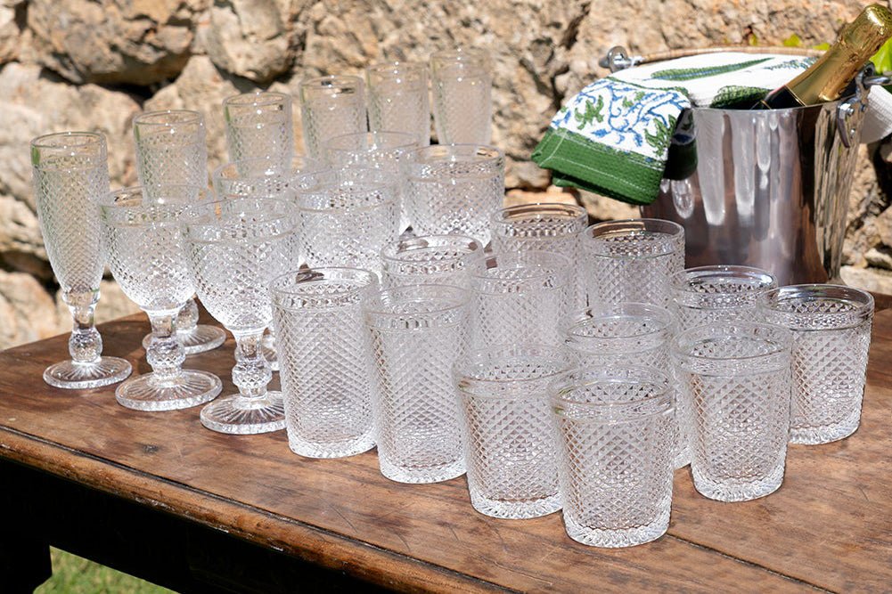 Set mit 24 transparenten Glaswaren-Spikes – Cristina Oria