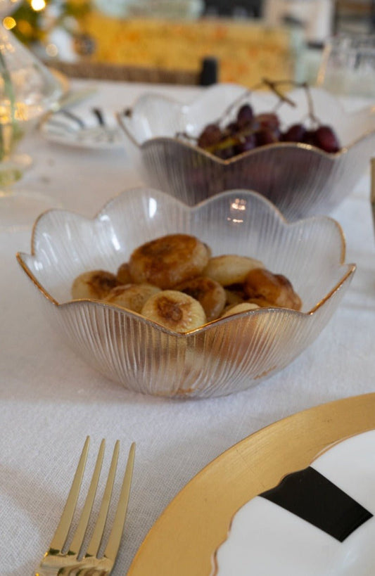 Cuenco De Cristal Con Borde Dorado Mediano - Cristina Oria