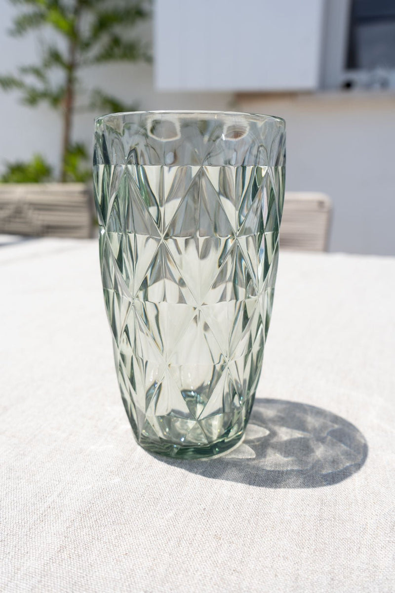 Vaso Cristal Verde Rombos – Cristina Oria