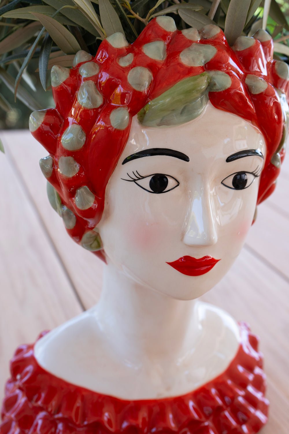 Jarrón Busto Mujer Chili De Cerámica - Cristina Oria