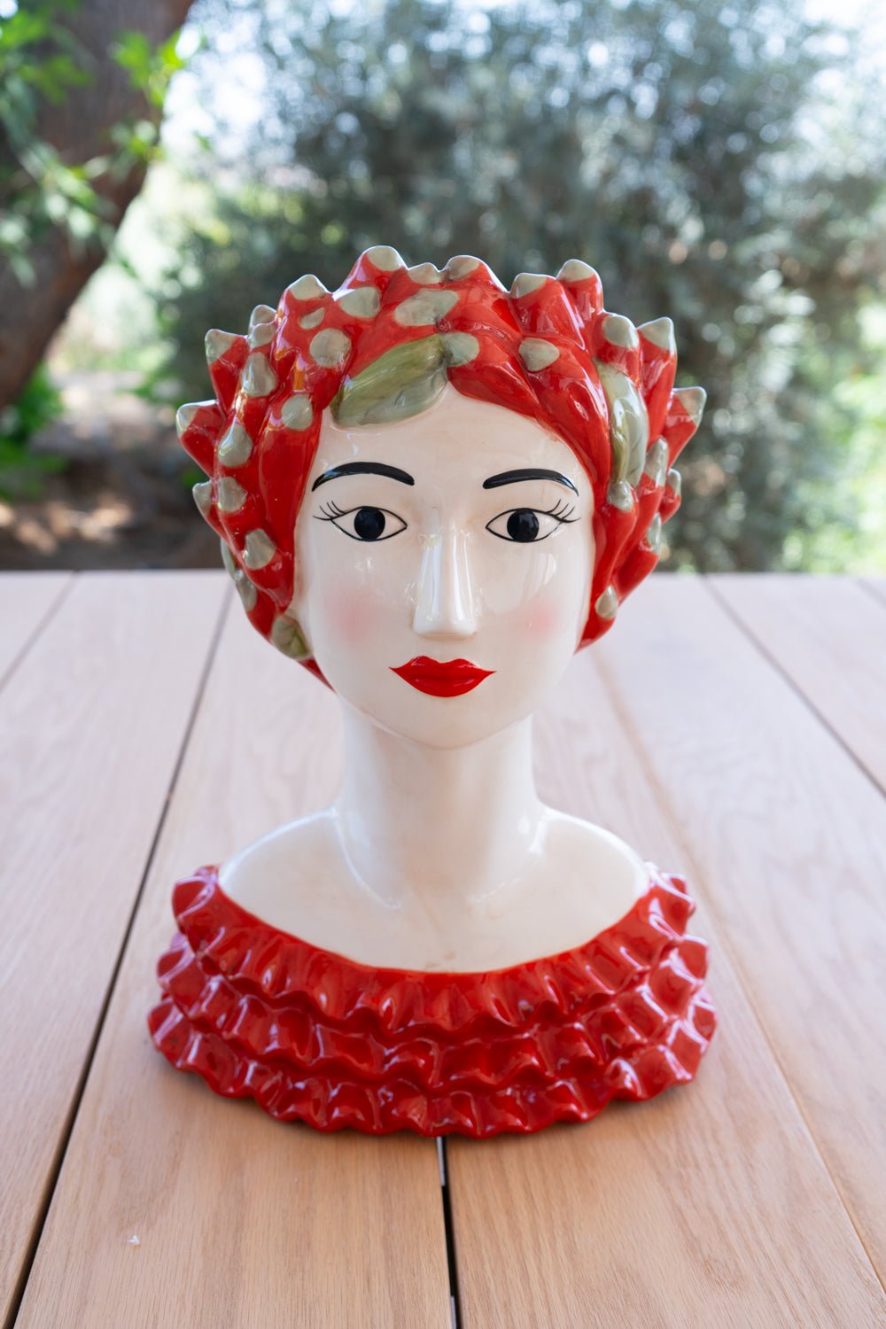 Jarrón Busto Mujer Chili De Cerámica - Cristina Oria