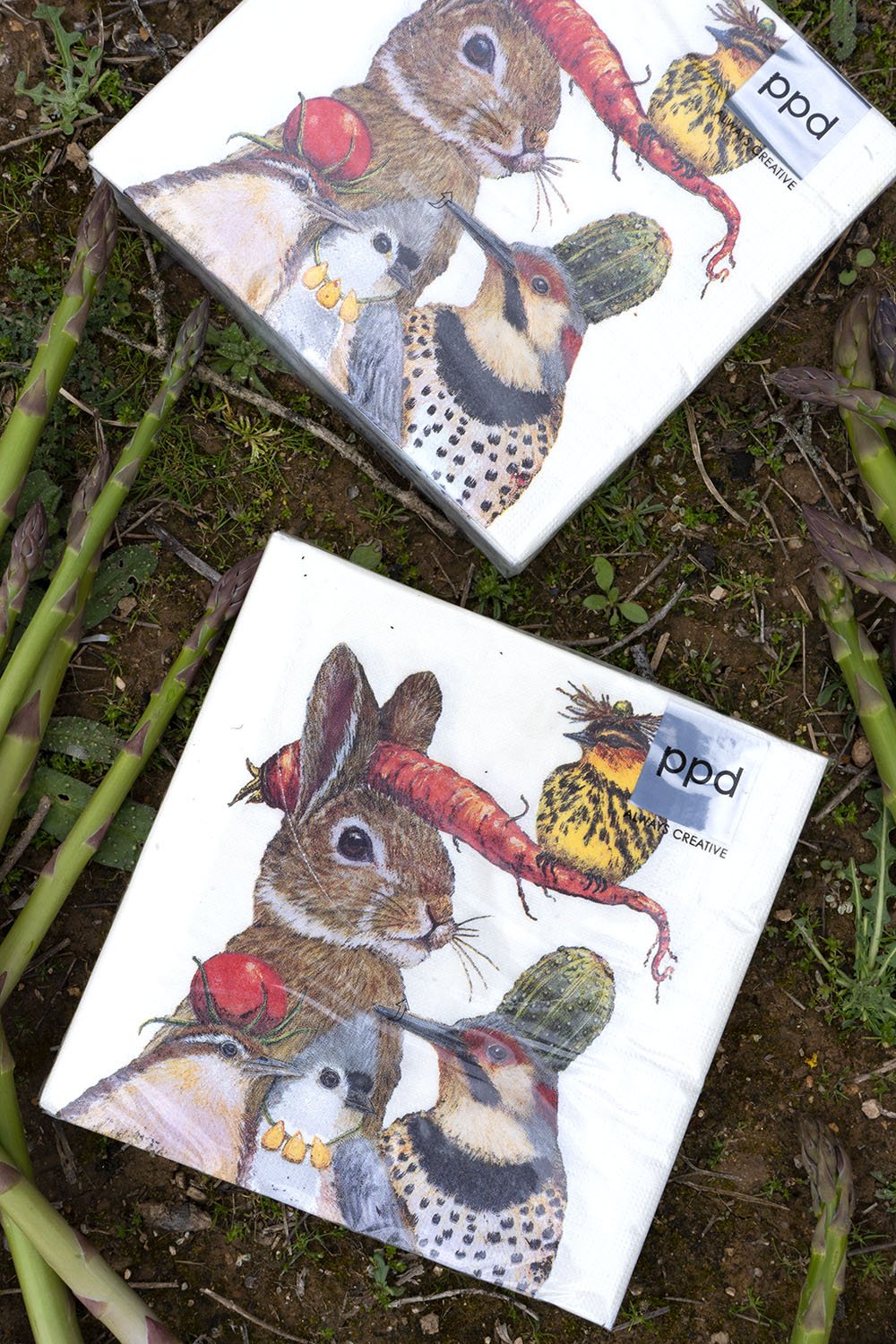Servilletas Conejo Y Aves Grandes - Cristina Oria