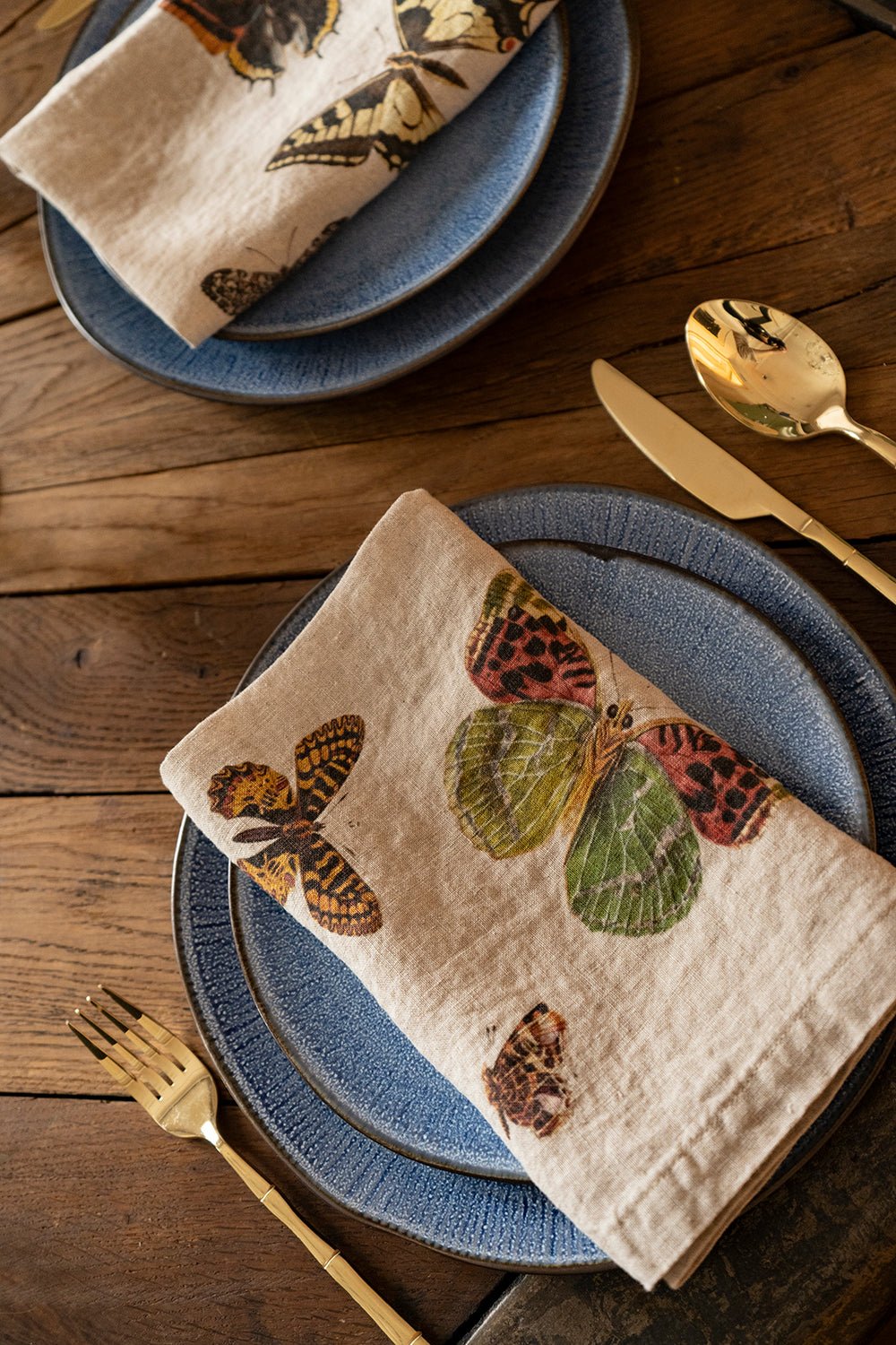 Set 6 Servilletas De Lino Con Diseño De Mariposas - Cristina Oria