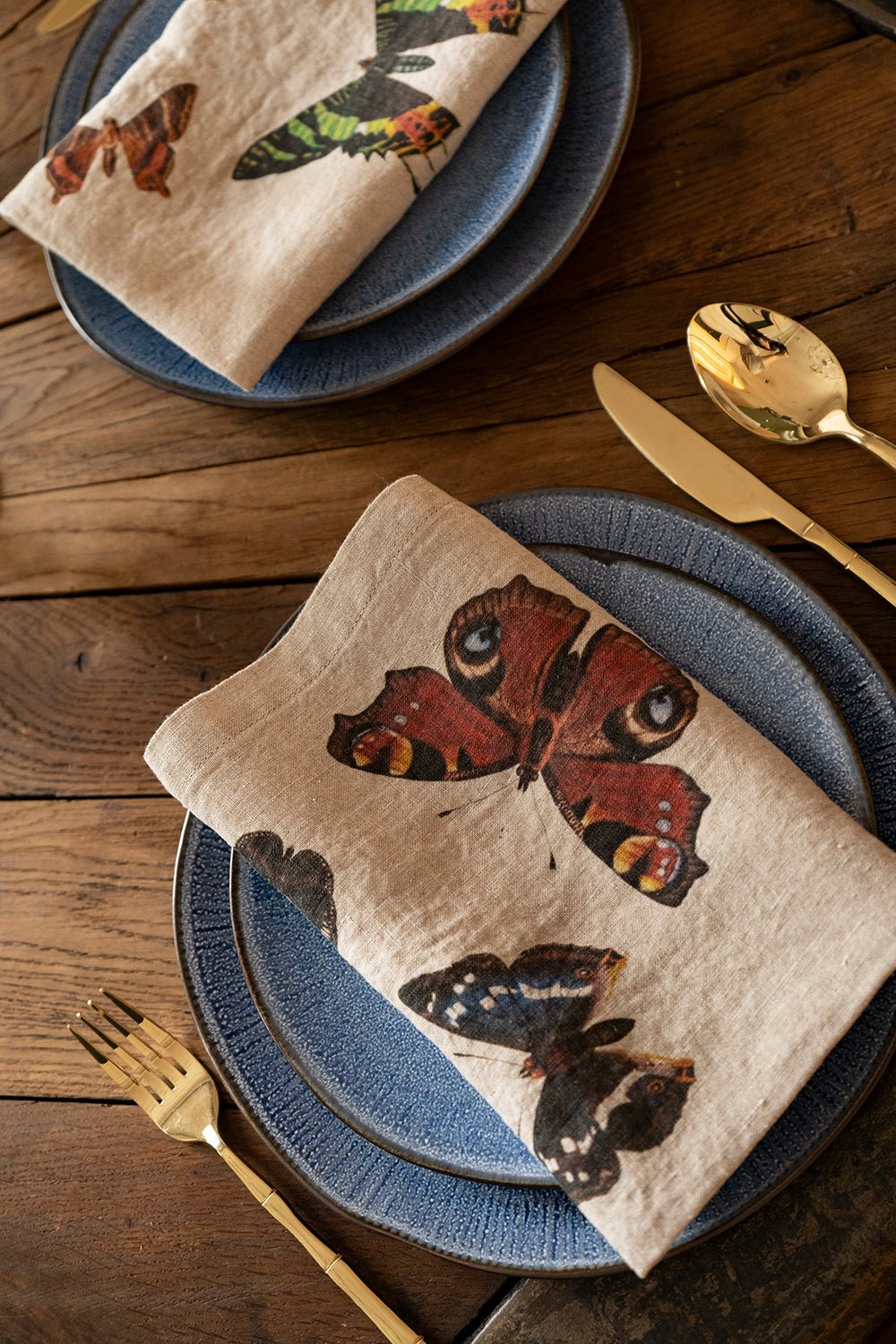 Set 6 Servilletas De Lino Con Diseño De Mariposas - Cristina Oria