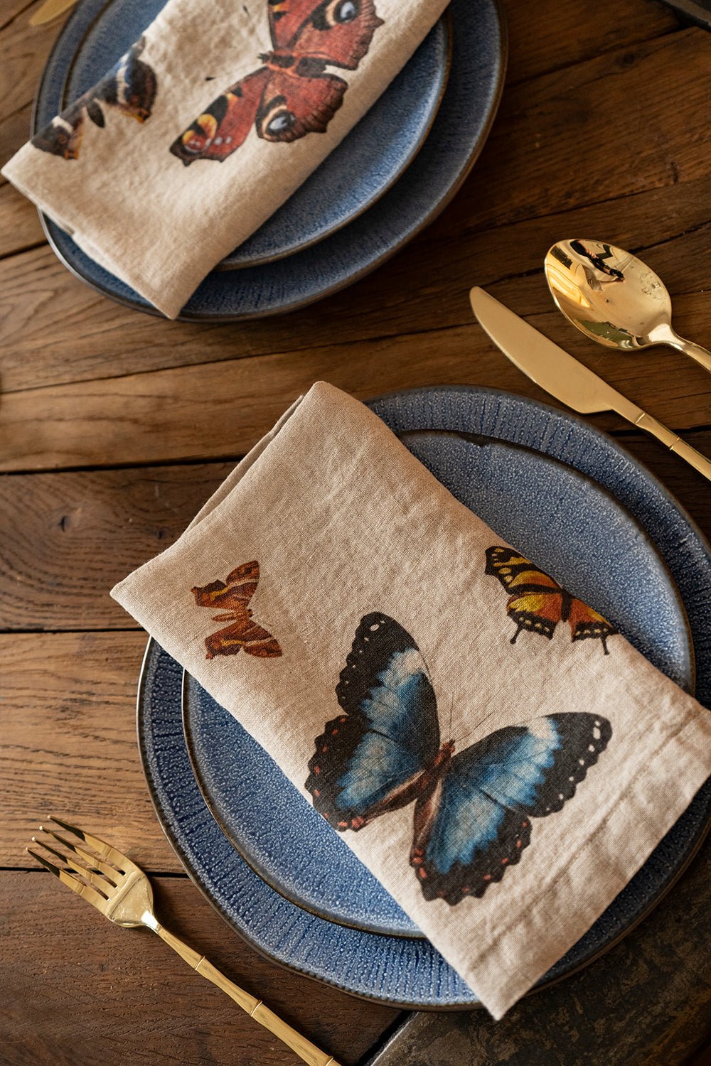 Set 6 Servilletas De Lino Con Diseño De Mariposas - Cristina Oria