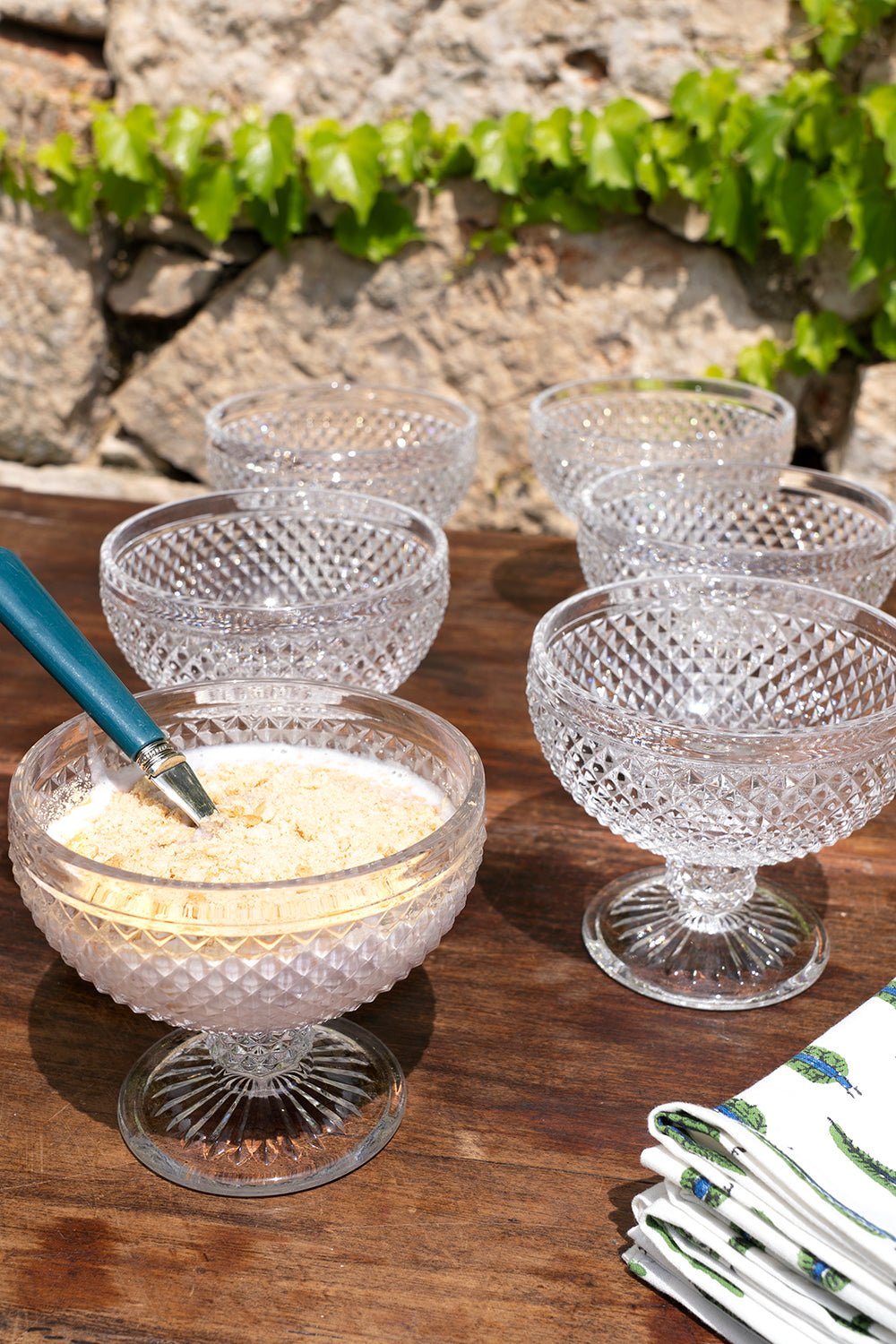 Set 6 Copas Cristal Helado Transparente Picos - Cristina Oria