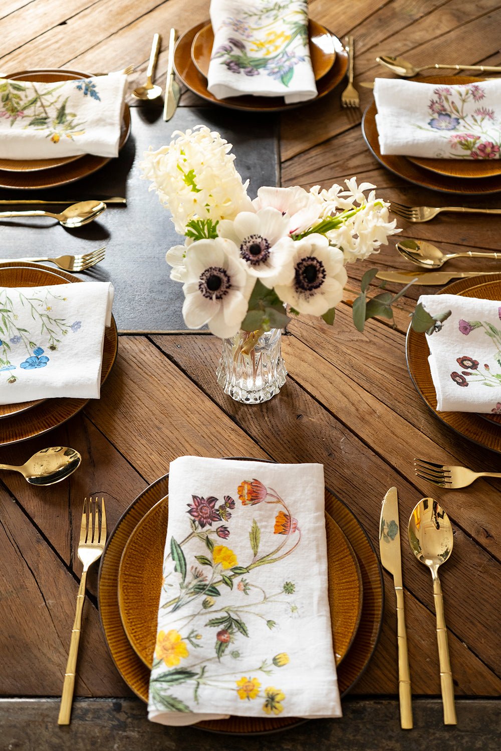 Set 6 Servilletas De Lino Con Diseño De Flores Silvestres - Cristina Oria