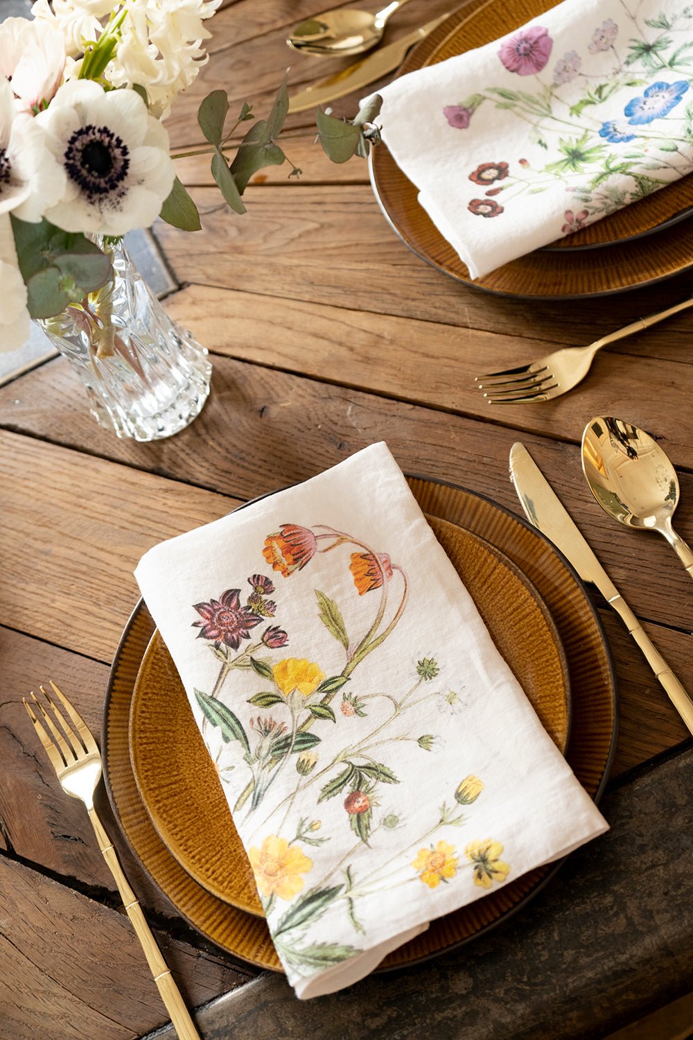 Set 6 Servilletas De Lino Con Diseño De Flores Silvestres - Cristina Oria