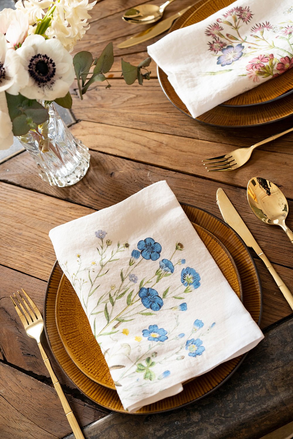 Set 6 Servilletas De Lino Con Diseño De Flores Silvestres - Cristina Oria