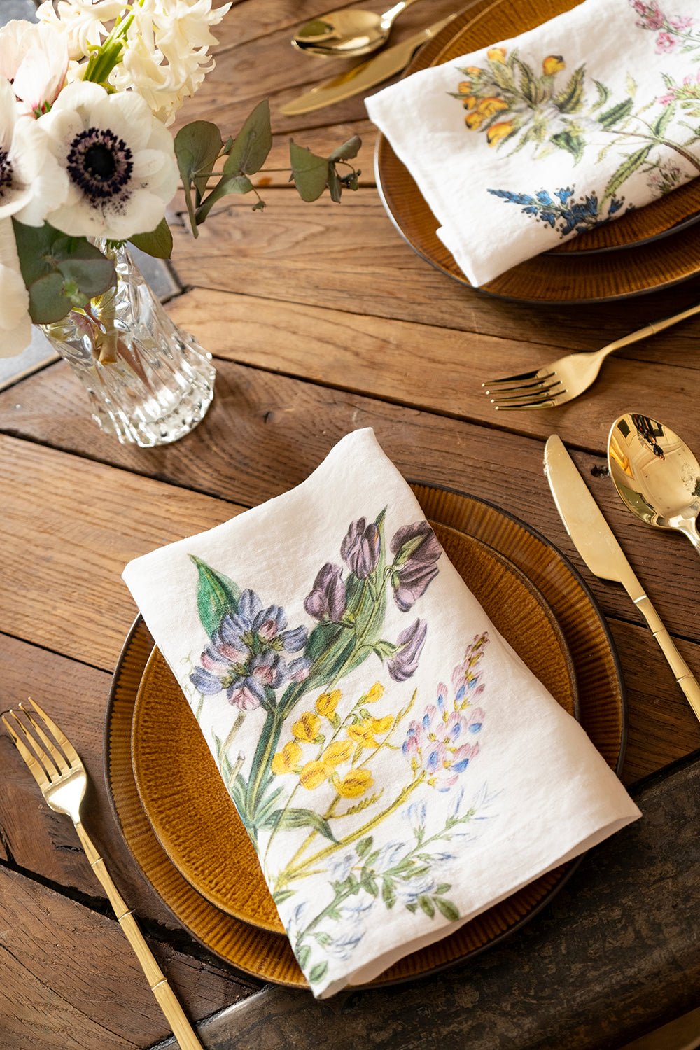 Set 6 Servilletas De Lino Con Diseño De Flores Silvestres - Cristina Oria