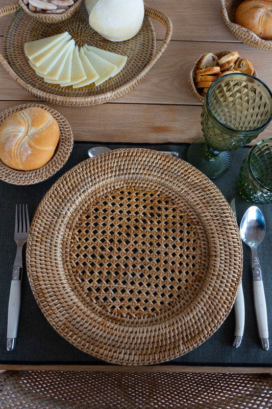 Bajoplato De Ratán Marrón Natural - Cristina Oria