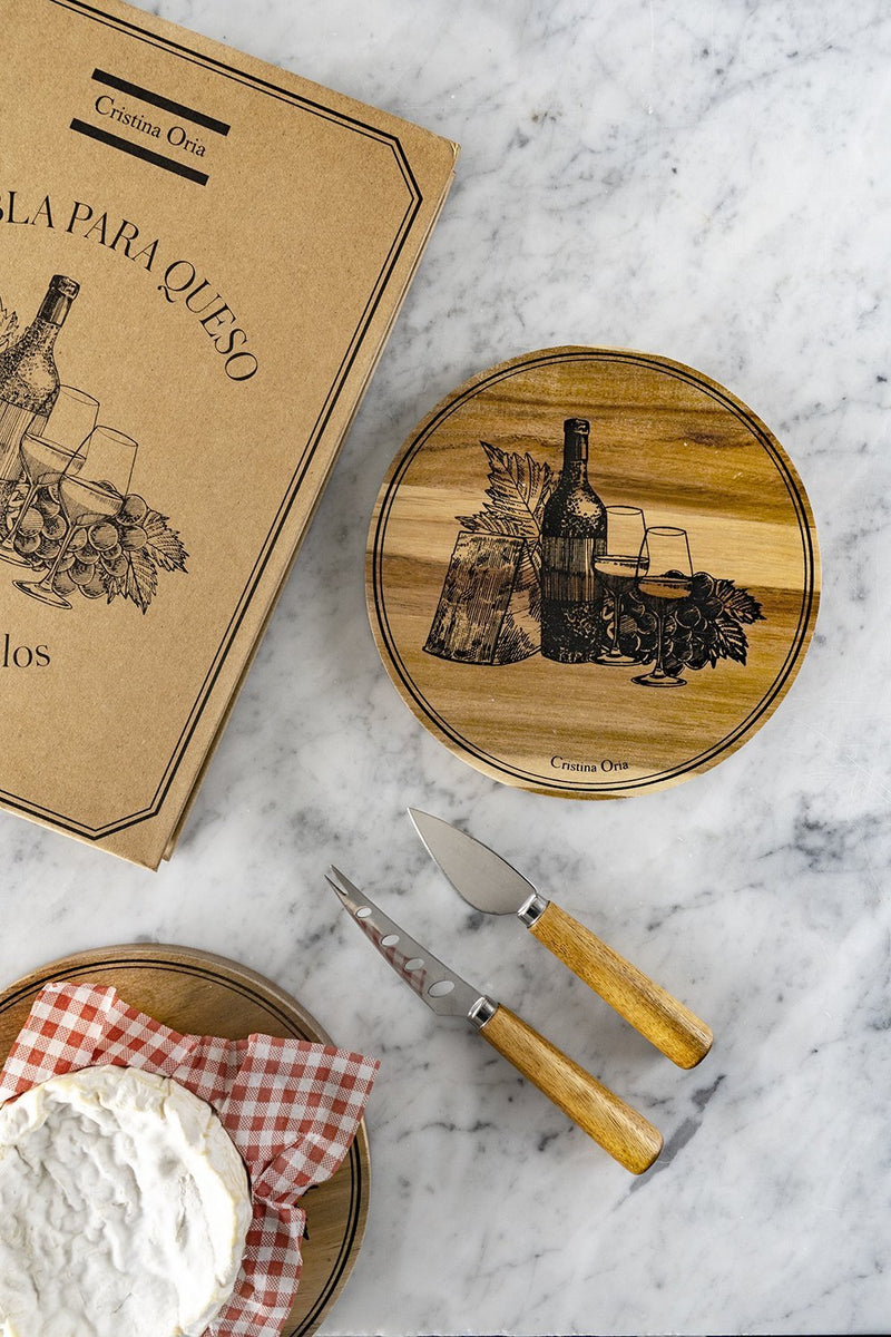 Bolsa Tabla Para Quesos Con Cuchillos & Mermelada Cristina Oria