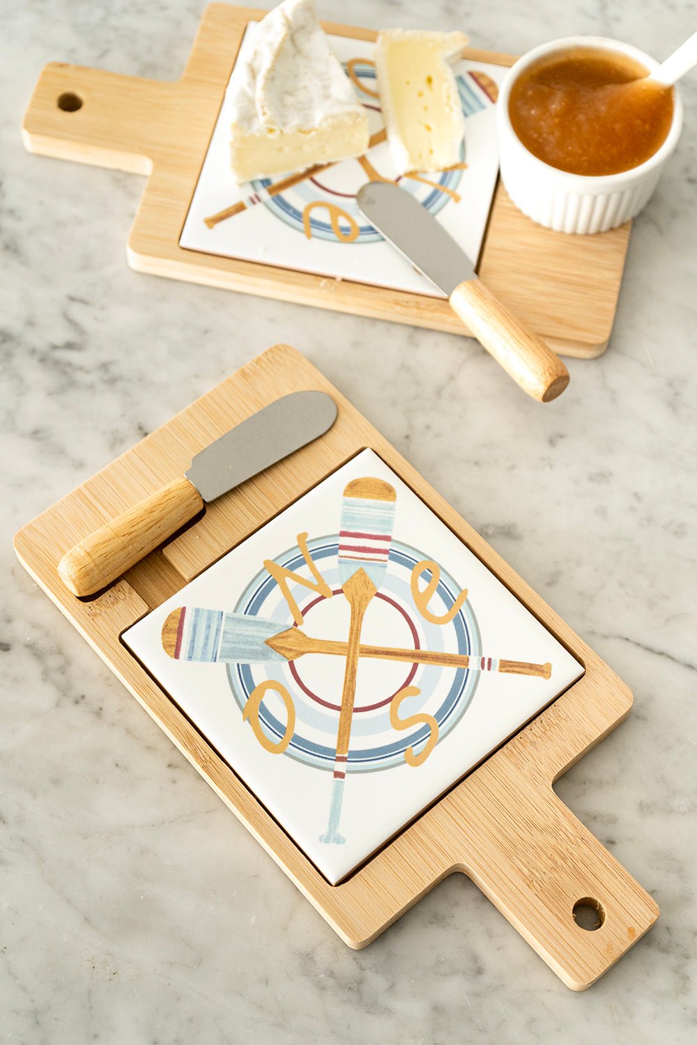 Tabla De Bambú & Cuchillo Con Diseño Remos - Cristina Oria