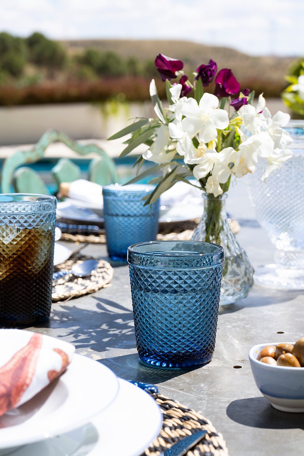 Vaso Cristal Azul Oscuro Picos - Cristina Oria